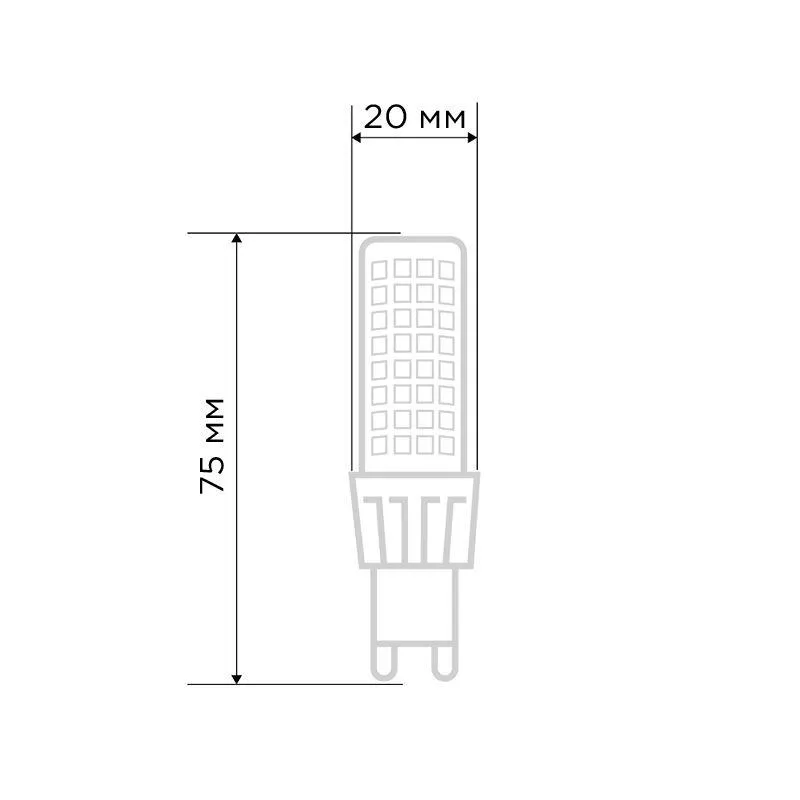 Лампа светодиодная капсульного типа JD-CORN G9 230 В 7 Вт 2700 K теплый свет (поликарбонат) | 604-50