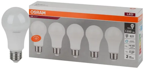 Лампа светодиодная LED Value LVCLA125 15SW/865 15Вт грушевидная матовая E27 230В 2х5 RU (уп.5шт) OSR