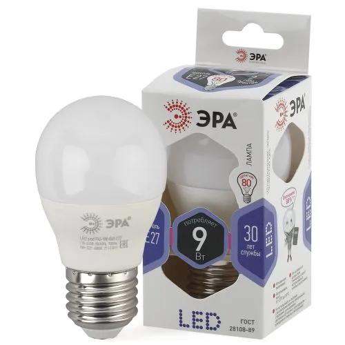 Лампа светодиодная LED P45-9W-860-E27 | Б0031412 | ЭРА