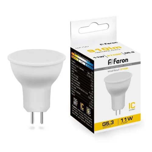 Лампа светодиодная LB-760 11Вт MR16 2700К G5.3 230В FERON 38137