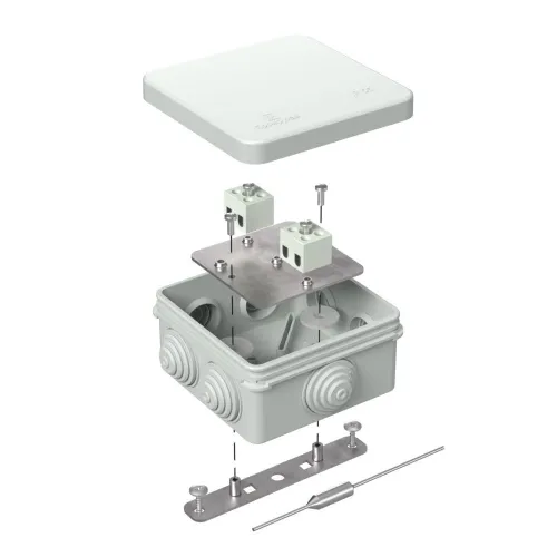 Коробка огнестойкая для о/п двухкомпонентная 60-0300-FR10.0-6 Е15-Е120 RAL7035 100х100х50 (14 шт/кор