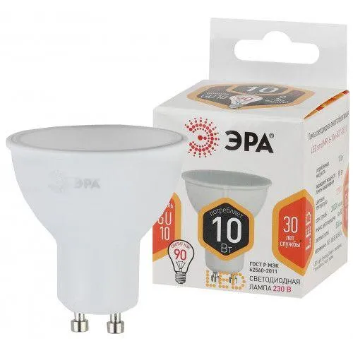 Лампа светодиодная STD LED MR16-10W-827-GU10 MR16 10Вт софит GU10 тепл. бел. 2700К ЭРА Б0057154