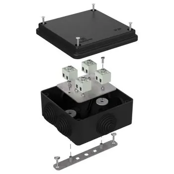 Коробка огнестойкая для о/п двухкомпонентная 60-0210-FR10.0-4 Е15-Е120 RAL9005 80х80х40 (44 шт/кор)