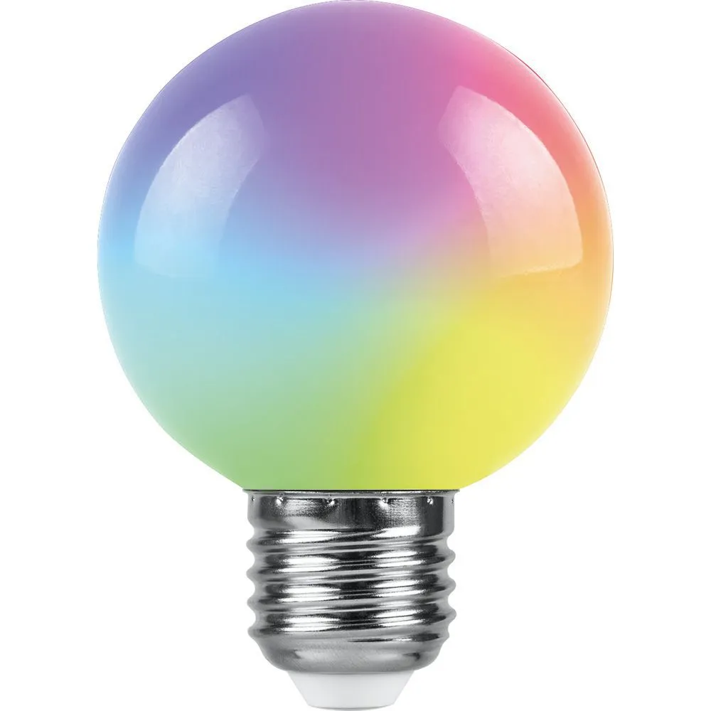 Лампа светодиодная LED 3вт Е27 RGB быстрая смена цвета шар G60