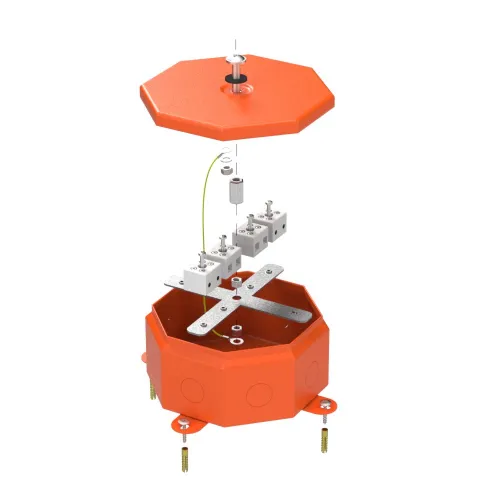Коробка металлическая огнестойкая Октагон 70-0101-FR6.0-8 Е15-Е120 RAL2004 130х130х63 (9 шт/кор)