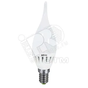 Лампа светодиодная LED 3.5Вт Е14 ECO СА37 холодная (свеча на ветру) PLED