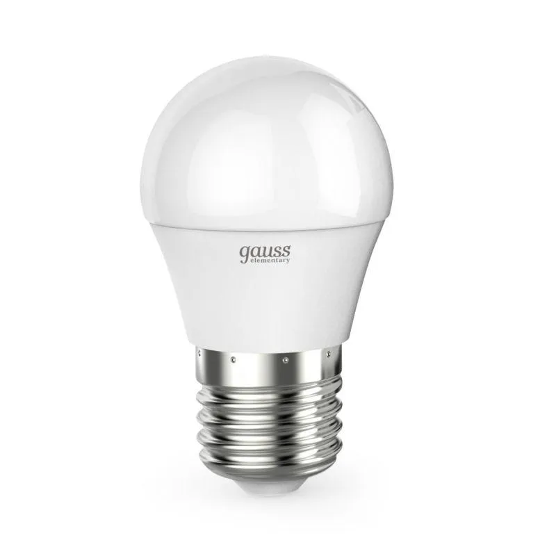 Лампа светодиодная Elementary 10Вт P45 шар 6500К холод. бел. E27 750лм GAUSS 53230