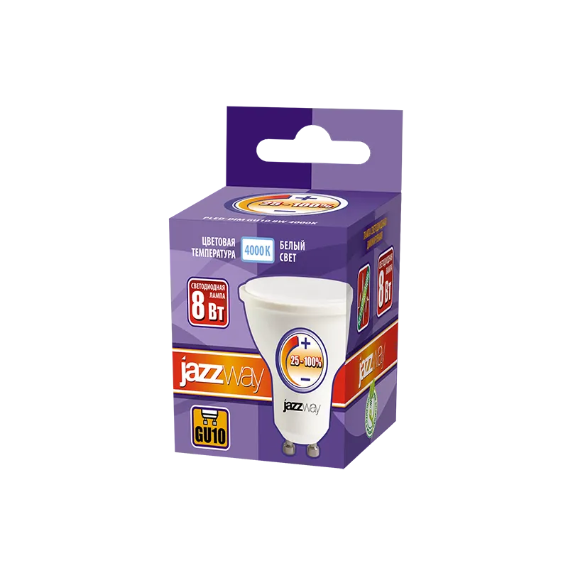 Лампа светодиодная PLED- DIM GU10 8w 4000K 560Lm  230/50 | .5035928 | Jazzway