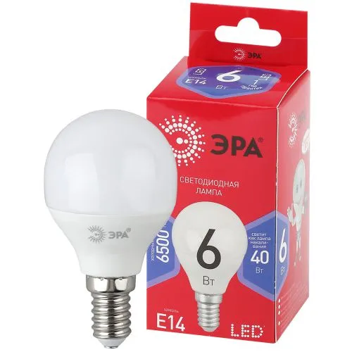 Лампа светодиодная RED LINE LED P45-6W-865-E14 R E14 / Е14 6Вт шар холодный дневной свет | Б0045356 