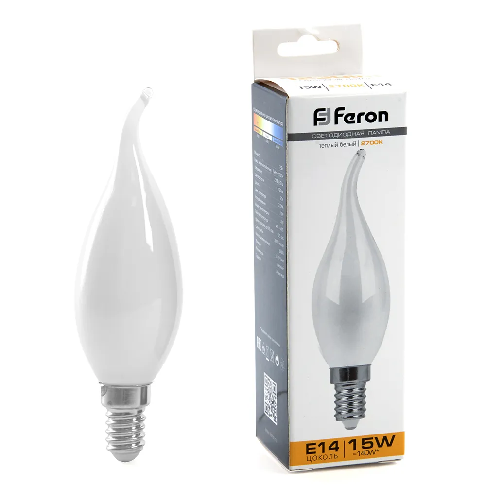Лампа светодиодная LB-718 15Вт матовая 2700К E14 230В FERON 38260