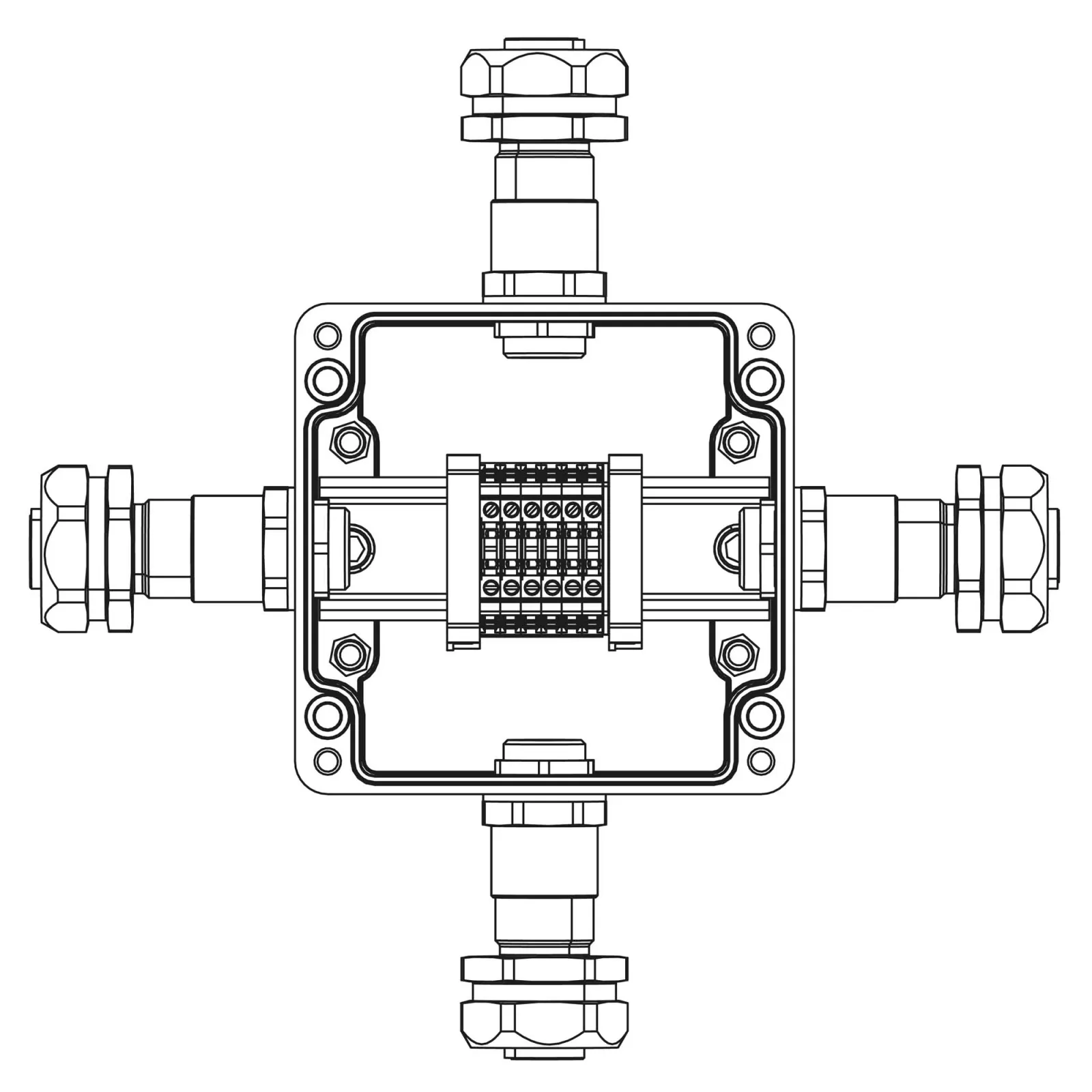 Коробка взрывозащищенная клеммная из полиэстераTBE-P-03-(6xCBC.2)-1xKAEPM2MHK-20(A)-1xKAEPM2MHK-20(B