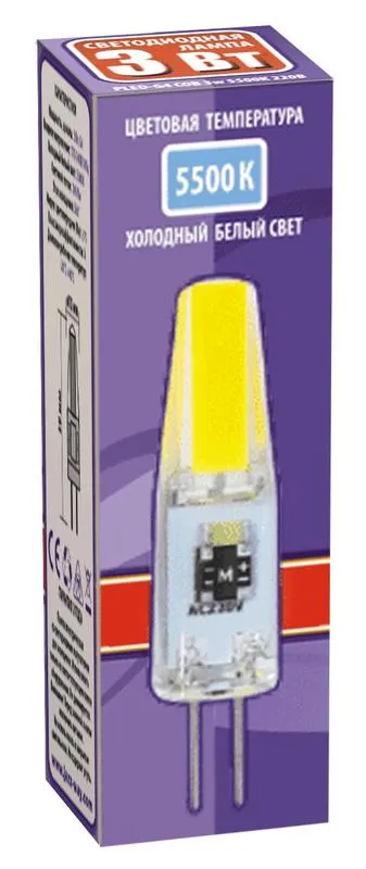 Лампа светодиодная LED 3Вт G4 220В 5500К PLED-G4 COB капсульная | 2857477 | Jazzway