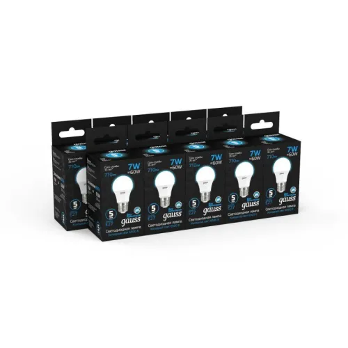 Лампа светодиодная LED 7 Вт 710 лм 6500К А60 груша холодный E27 AC 220В Black Gauss