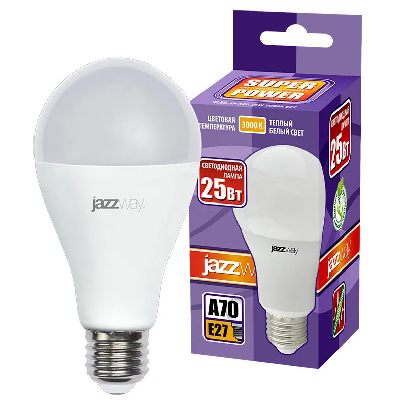 Лампа светодиодная 25 Вт E27 3000 K 2100 Lm 230 град PLED Power JAZZWAY .5018051A