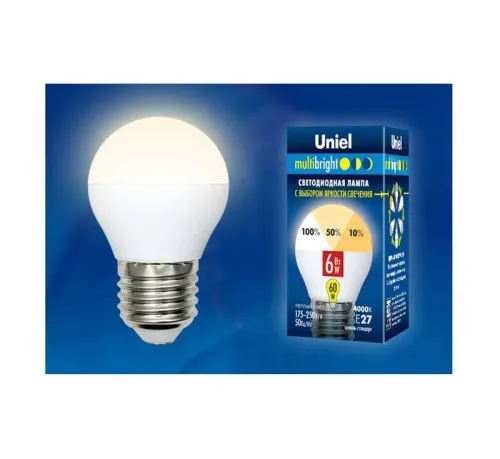 Лампа светодиодная LED-G45-6W/WW/E27/FR/MB PLM11WH Multibright 6Вт шар матовая 3000К тепл. бел. E27 