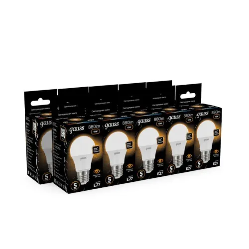 Лампа светодиодная LED 10Вт E27 220В 3000К A60 | 102502110 | Gauss