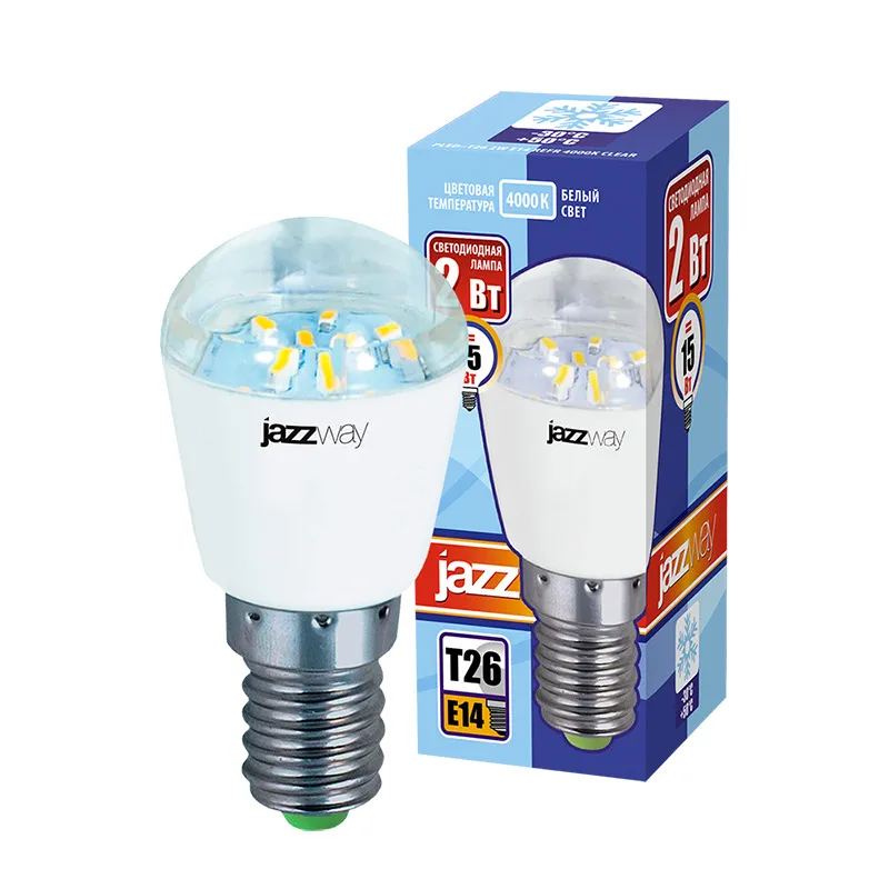 Лампа светодиодная LED 2Вт E14 220В 4000К PLED- T26 CLEAR REFR каплевидная | 1007667 | Jazzway