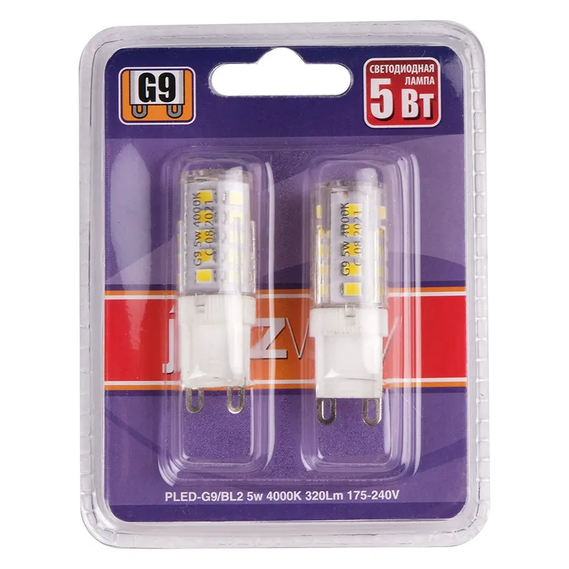 Лампа светодиодная PLED-G9/BL2 5Вт капсульная 4000К нейтр. бел. G9 300лм 230В (блист.2шт) JazzWay 10