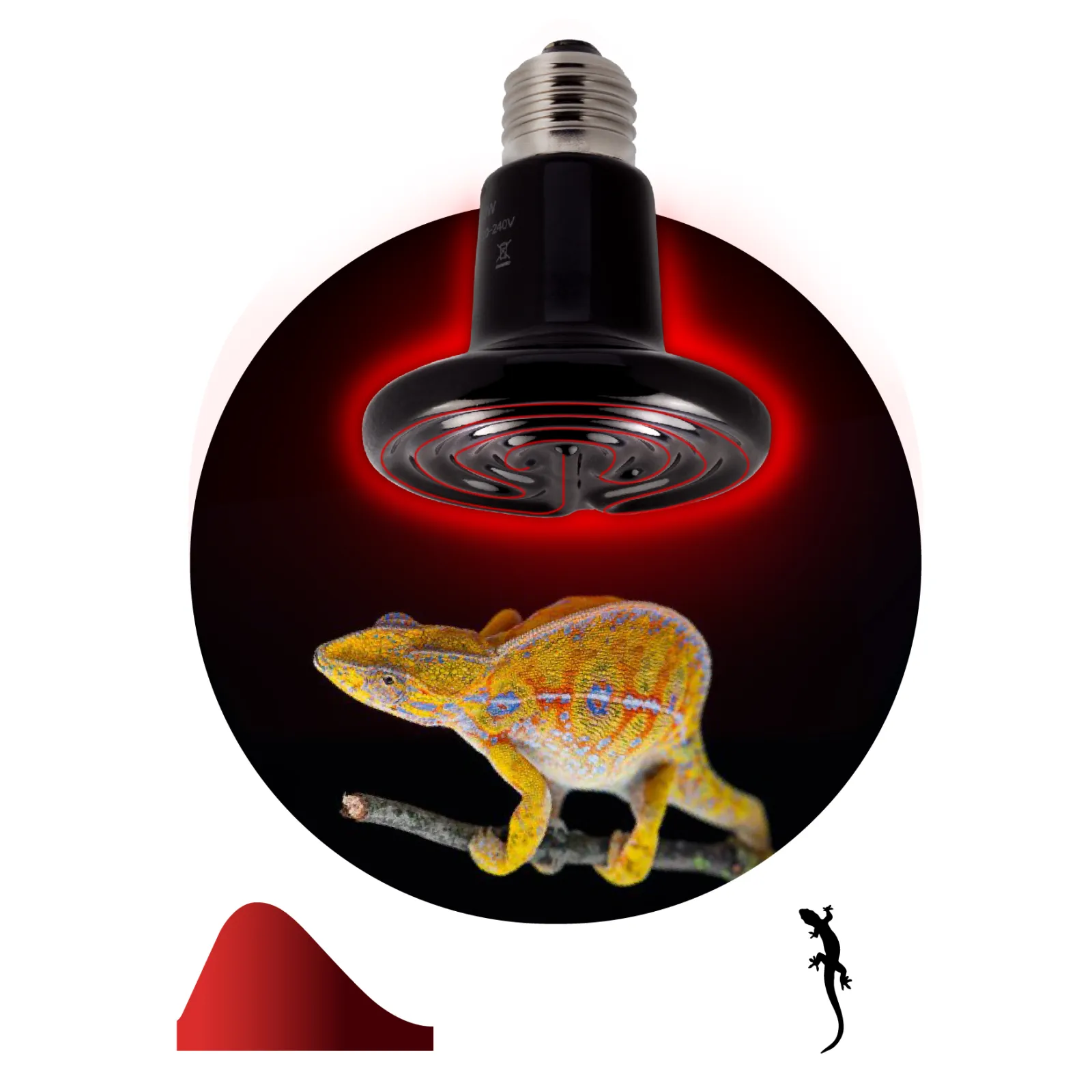 Инфракрасная лампа 150Вт Е27 FITO-150W-НQ керамическая серии CeramiHeat модель RX для брудера, репти