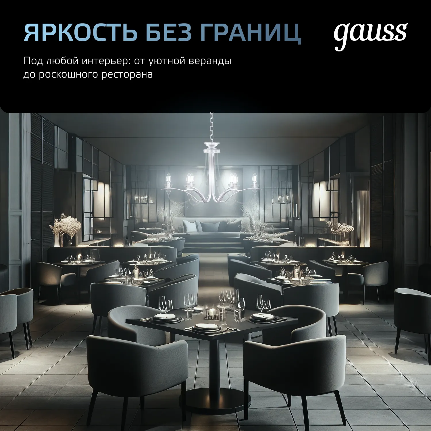 Лампа светодиодная филаментная Black Filament 8Вт A60 грушевидная 4100К нейтр. бел. E27 780лм GAUSS 