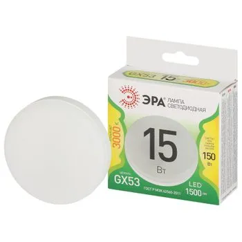 Лампа светодиодная GREEN LINE GX-15W-830-GX53 GL GX53 15Вт таблетка свет тепл. Эра Б0067057