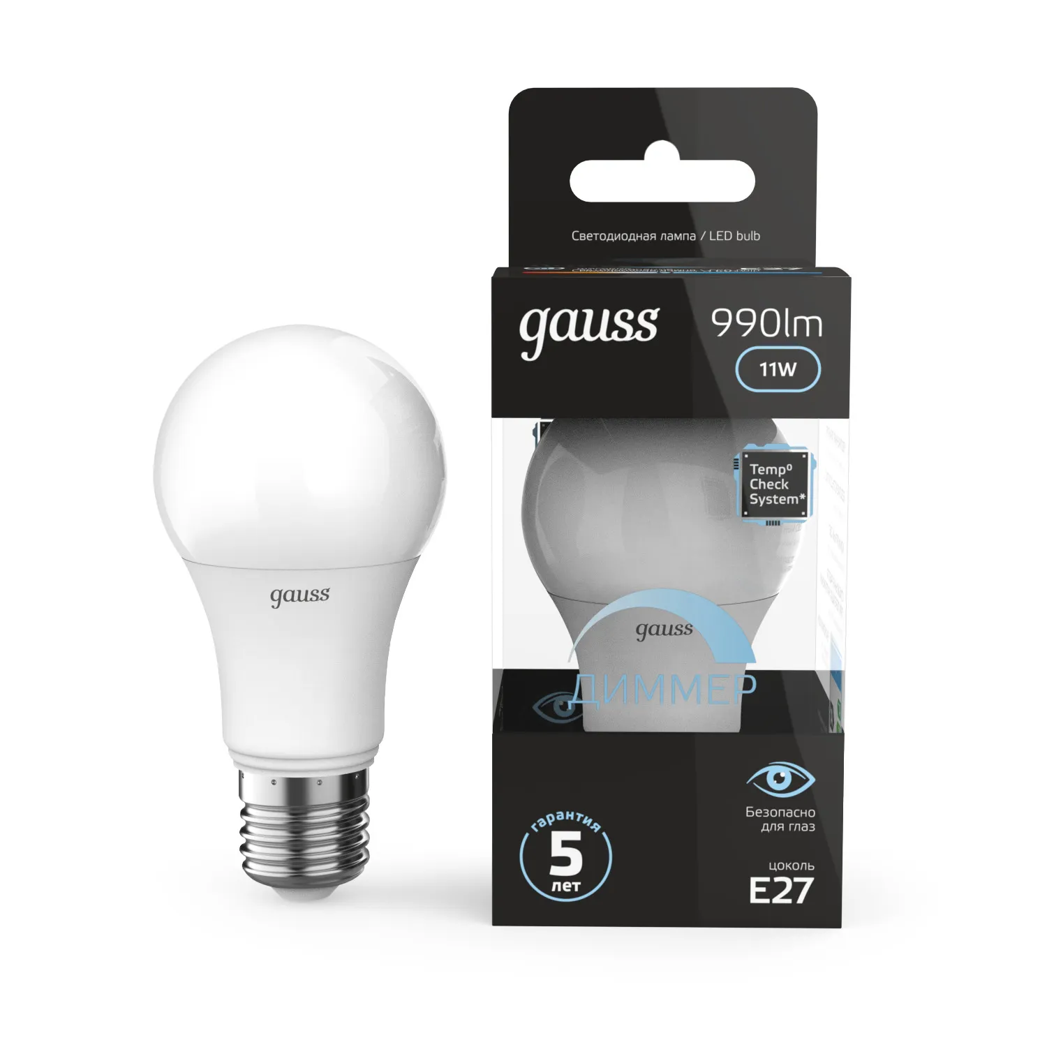 Лампа светодиодная 11 Вт E27 4100 K 990 Lm 240 град. Gauss 102502211-D