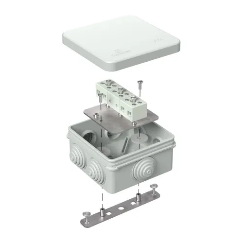 Коробка огнестойкая для о/п двухкомпонентная 60-0300-FR6.0-4 Е15-Е120 RAL7035 100х100х50 (14 шт/кор)