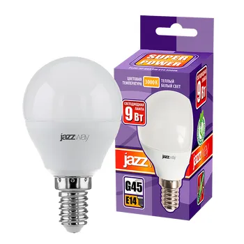 Лампа светодиодная LED 9Вт E14 230В 3000К PLED- SP G45 | 2859570A | Jazzway
