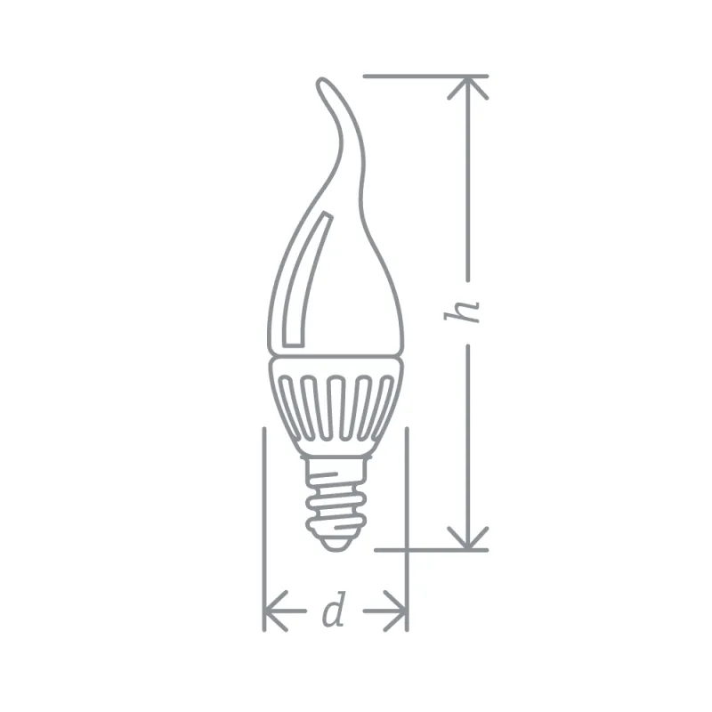 Лампа светодиодная LED 7Вт Е14 230В 4000К NLL-FC37-7-230-4K-E14-FR свеча на ветру матовая | 61027 | 