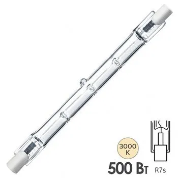 Лампа галогенная линейная КГ 500Вт R7s HL117 | 605429 | FOTON
