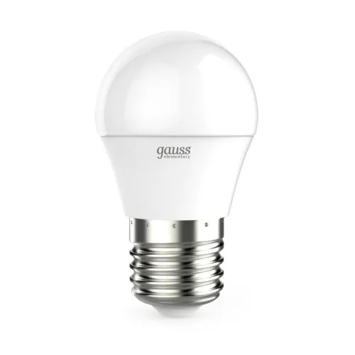 Лампа светодиодная Elementary 6Вт P45 шар 6500К холод. бел. E27 470лм GAUSS 53236