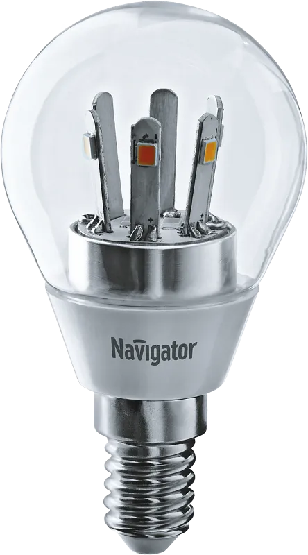 Лампа светодиодная LED 5Вт Е14 230В 2700К NLL-G45-5-230-2.7K-E14-CL шарик прозрачный | 71294 | Navig