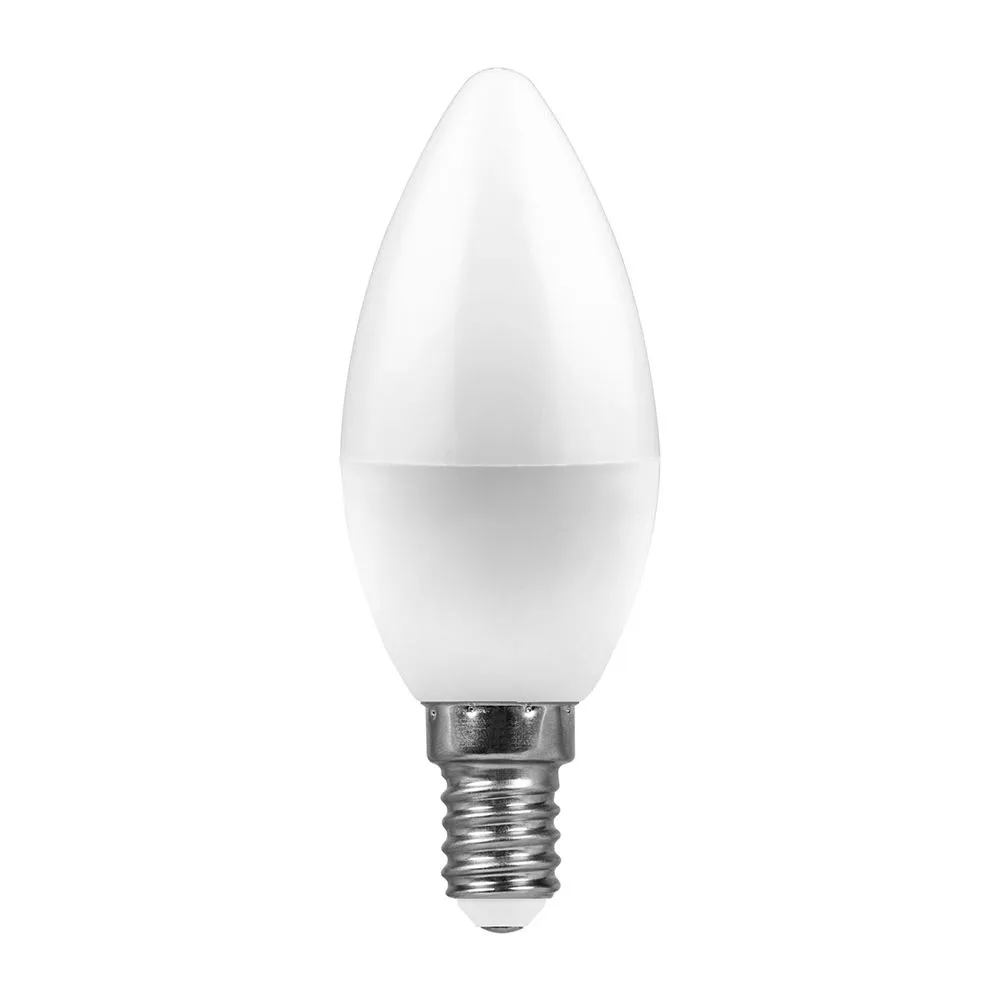 Лампа светодиодная LB-97 7Вт C37 свеча 4000К E14 230В FERON 25476