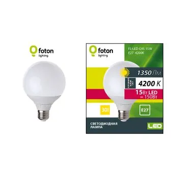 Лампа светодиодная 15 Вт E27 4200 K 1350 Lm 140 град. FOTON LIGHTING 603401