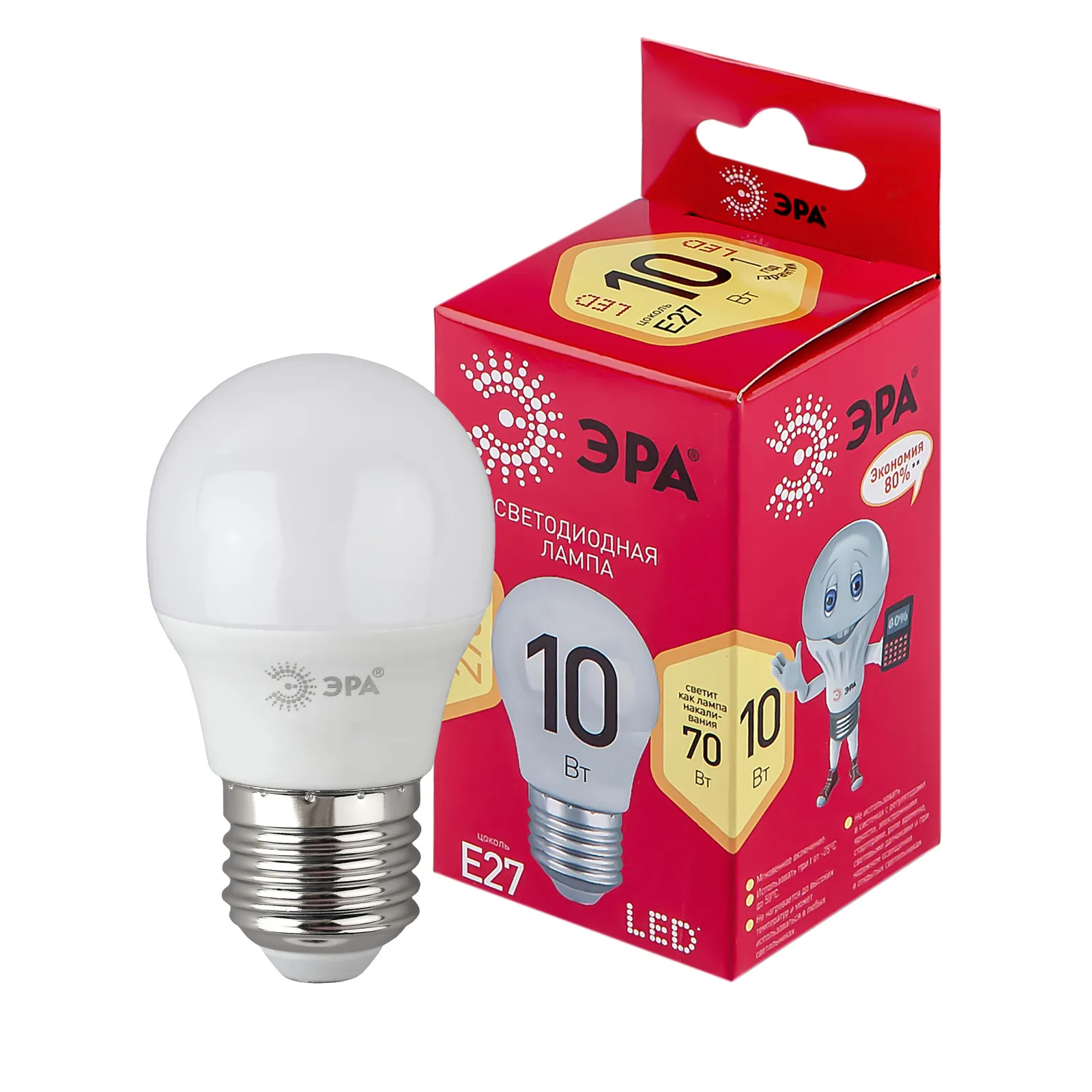 Лампа светодиодная RED LINE LED P45-10W-827-E27 R E27 / Е27 10 Вт шар теплый белый свет | Б0050698 |