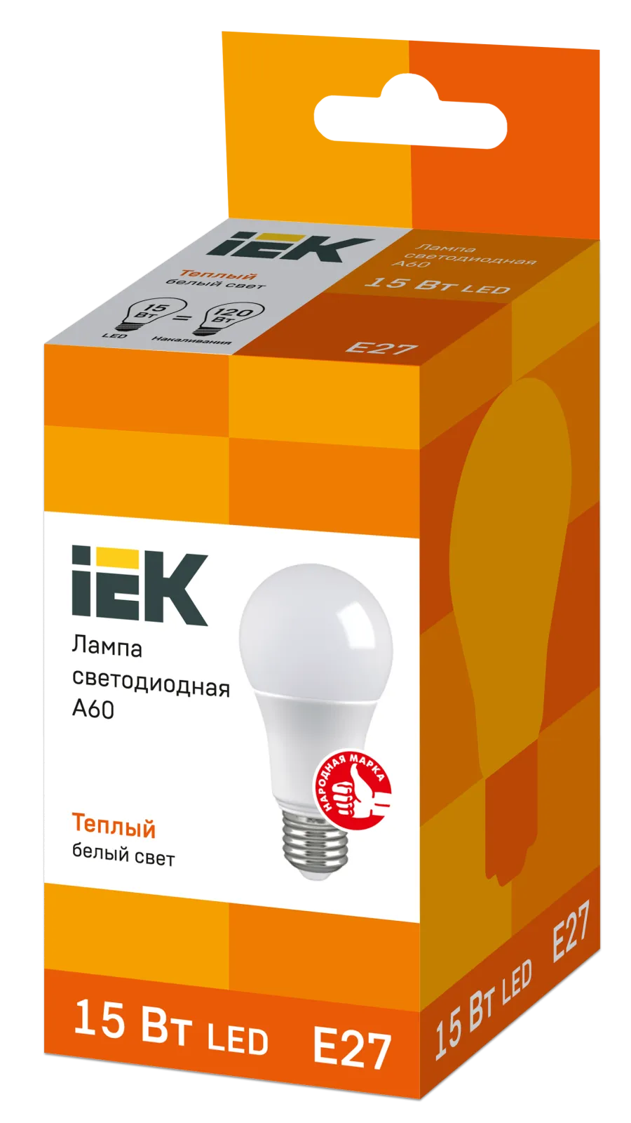 Лампа светодиодная LED 13Вт Е27 230В 6500К ECO А60 груша | LLE-A60-13-230-65-E27 | IEK