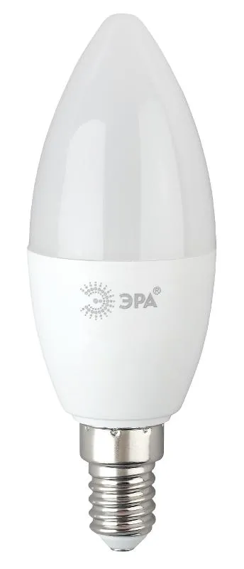 Лампа светодиодная ЭКО LED B35-6W-865-E14 R (диод, свеча, 6Вт, хол, E14) | Б0045339 | ЭРА