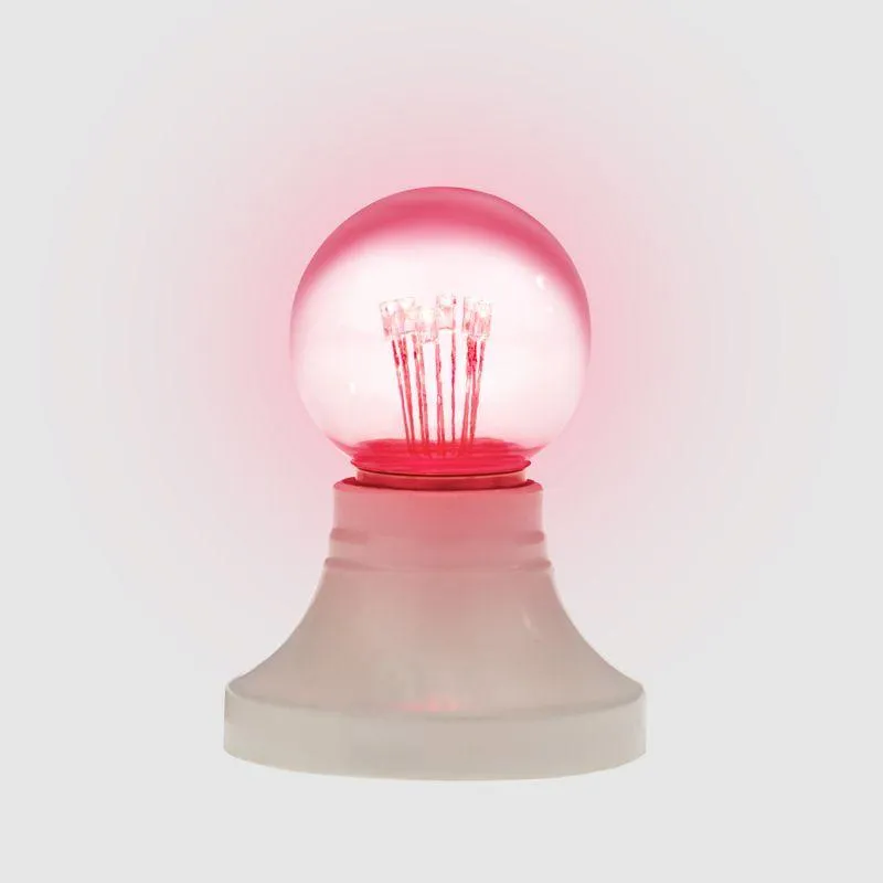 Лампа шар e27 6 LED  Ø45мм - красная, прозрачная колба, эффект лампы накаливания | 405-122 | NEON-NI