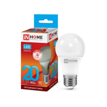 Лампа светодиодная LED-A60-VC 20Вт грушевидная 4000К нейтр. бел. E27 1900лм 230В IN HOME 46906120203
