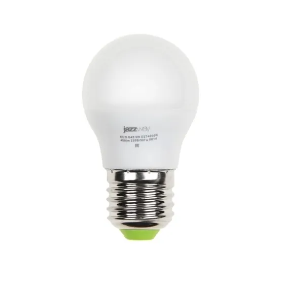 Лампа светодиодная LED 5Вт Е27 220В 3000К PLED- ECO-G45 шар | 1036957A | Jazzway