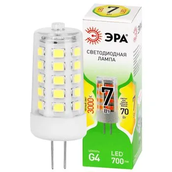Лампа светодиодная GREEN LINE LED G4-JC-7W-830-12V GL 7Вт капсула 12В тепл. бел. свет G4 Эра Б006718