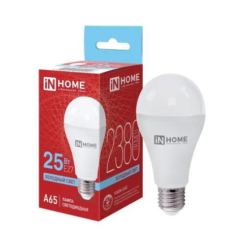 Лампа светодиодная LED-A65-VC 25Вт грушевидная 6500К холод. бел. E27 2380лм 230В IN HOME 46906120241