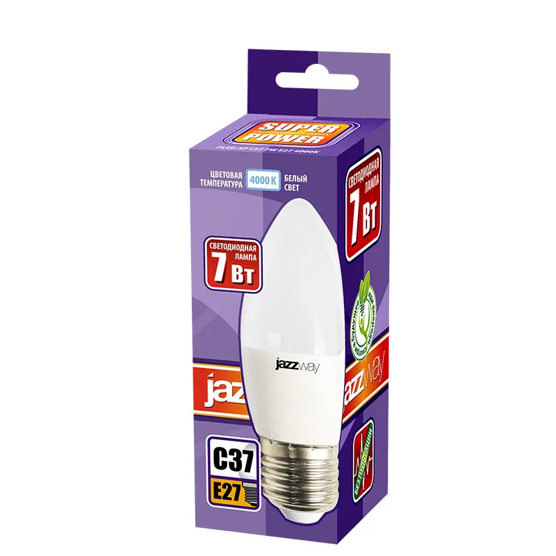 Лампа светодиодная PLED- SP C37 7w E27 4000K 230/50 | .5018914 | Jazzway