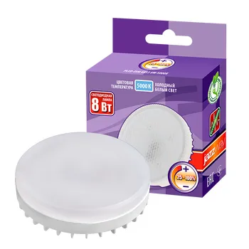 Лампа светодиодная LED 8Вт GX53 230В 5000К PLED- DIM таблетка | 5011281 | Jazzway
