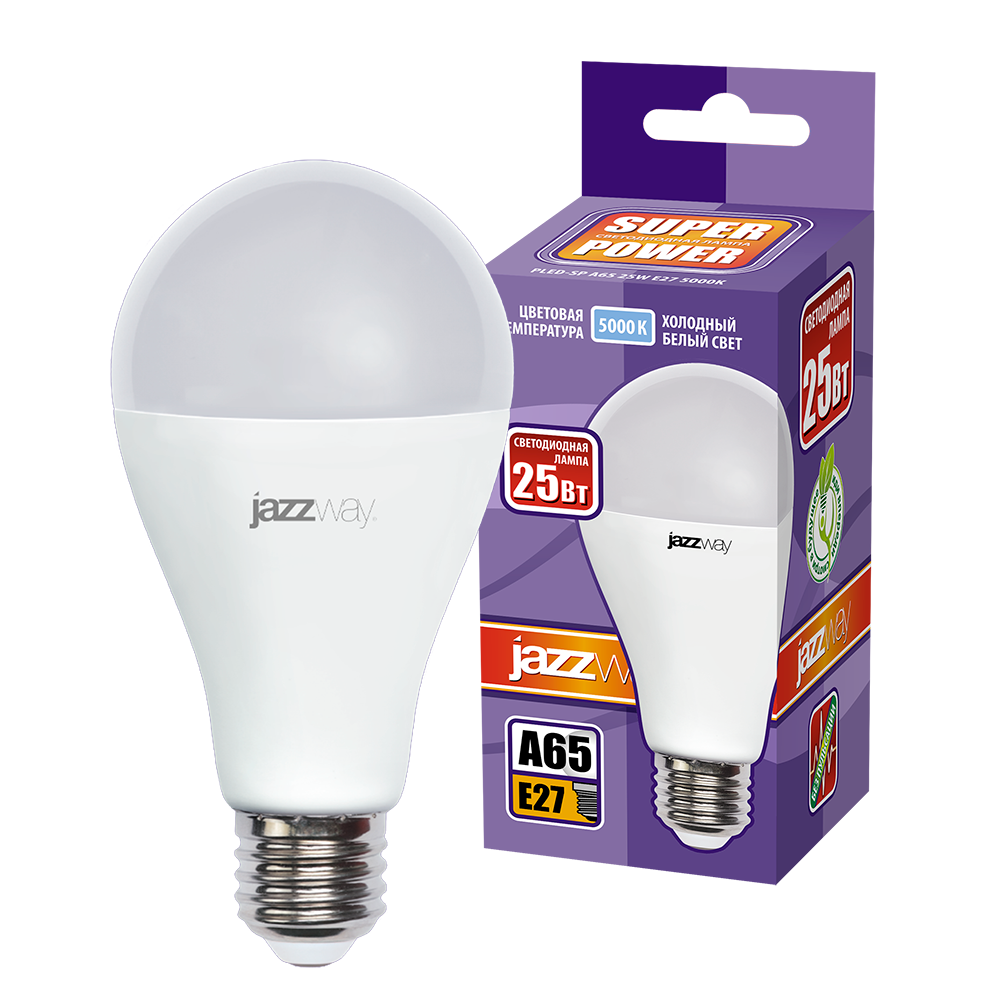 Лампа светодиодная 25 Вт E27 5000 K 2100 Lm 230 град PLED Power JAZZWAY .5018082
