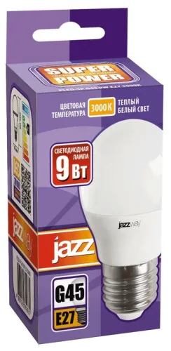 Лампа светодиодная LED 9Вт E27 230В 3000К PLED- SP G45 | 2859631A | Jazzway