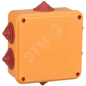 Коробка распаячная огнестойкая ПС 100х100х50 4P 6кв.мм IP55 6 вводов IEK UKF30-100-100-050-4-6-09