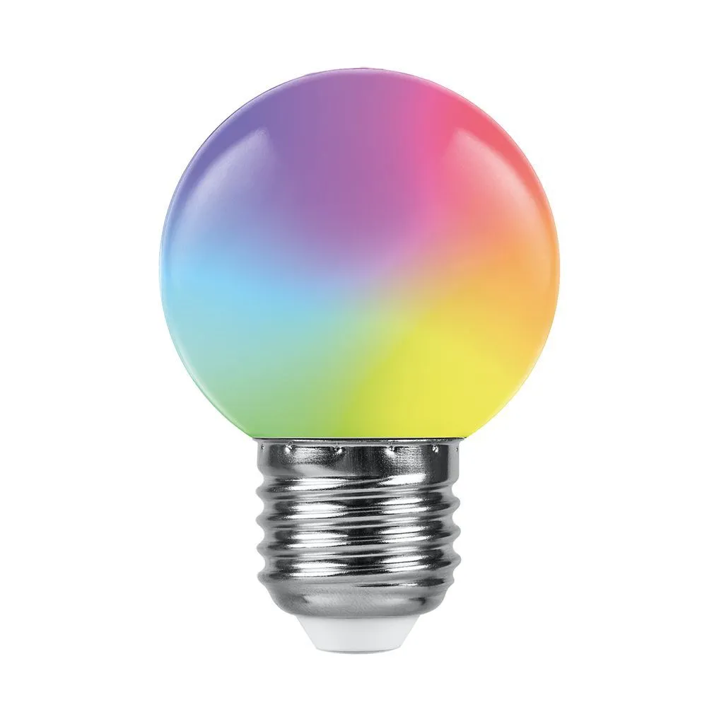 Лампа светодиодная LB-371 3Вт G60 шар матовая E27 230В RGB плавная смена цвета FERON 38115