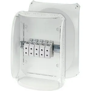 Коробка распределительная ОП 255х355х122мм IP66/67 с клемм. KF 5050 G свет./сер. HENSEL 62000079