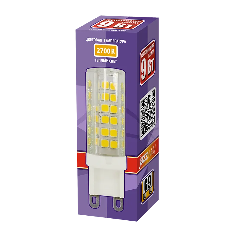 Лампа светодиодная LED 9Вт G9 220В 2700К PLED-G9 капсульная | 5001039 | Jazzway